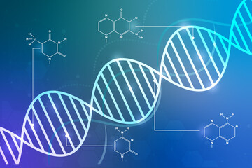 DNA & chromosome for COVID or corona virus abstract background