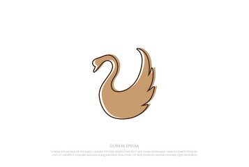 Naklejka premium Elegant Luxury Golden Swan Logo Design Vector