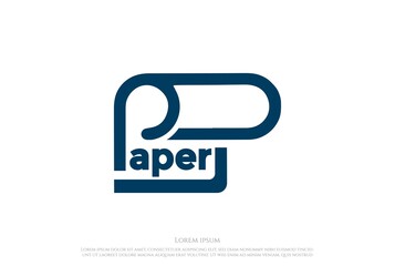 Initial Letter P Paper Sheet Logo Design Vector