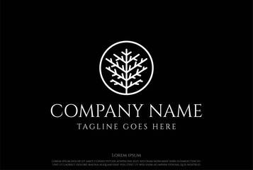 Tree Branch Leaf Leaves Nature Garden Park Logo Design Vector