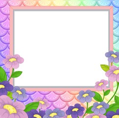 colourful floral fame vector background 