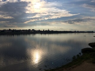 sunset over the river