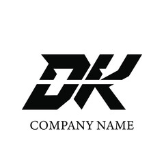  DK  Logo Design Vector Template. DK  Letter Logo Design.