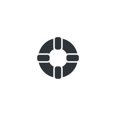 isolated lifebuoy sign icon, vector illustration