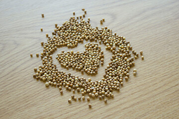 Heart shape from Coriander. Happy Valentine Day. Food Photography.