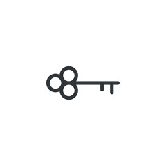 isolated key sign icon, vector illustration