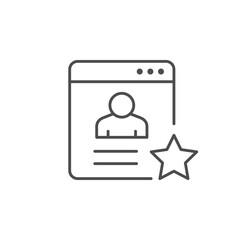 Person review line outline icon