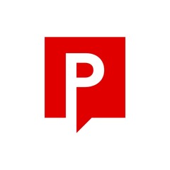 Initials Letter P with a square. logo design inspiration design