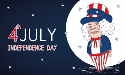 American man cartoon USA Independence day