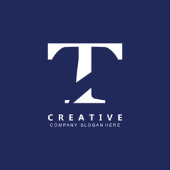 simple T letter logo symbol icon vector