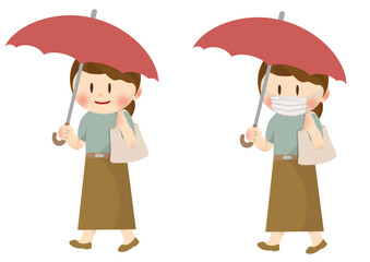 傘をさす女性 Woman with an umbrella