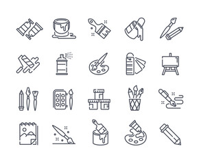 Large set of creativity, art and drawing icons © Rudzhan