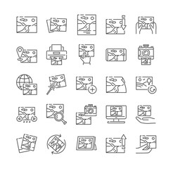 Large set of photography icons with cameras and photos