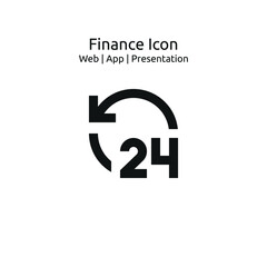 24 Hours icon, Business finance Icon for Web,App and Presentation, EPS 10