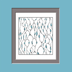 Abstract drawing in the style of bifurcation, for interior decor, pattern for textiles, elegant smooth lines