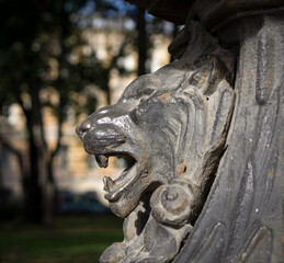 Fototapeta na wymiar Details of the classic fences of St. Petersburg.