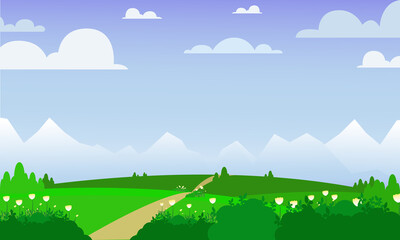 Obraz premium Flat design spring design for landscape.