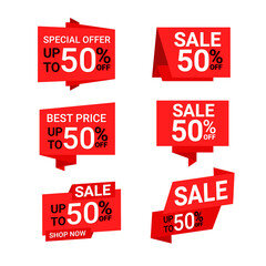 Set of sale promotion banner vector.