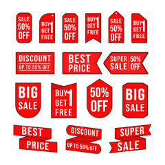 Set of promotion badge and banner vectors.