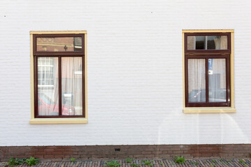 Obraz na płótnie Canvas Authentic colorful brick house fronts - facades in the historical center of Zutphen, The Netherlands.