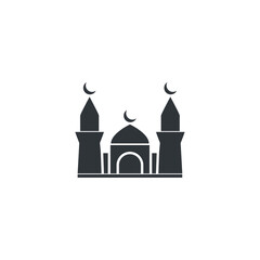 mosque icon, isolated mosque sign icon, vector illustration
