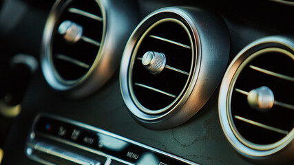 Luxury car interior details.