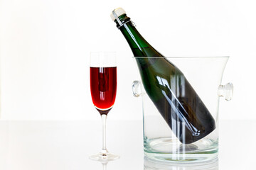 A bottle of champagne for a party