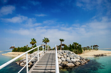 Fototapeta premium DUBAI,UAE:View of artificial island Lebanon,located in Dubai's World Islands development.The Island is the first development to open it's doors to the public