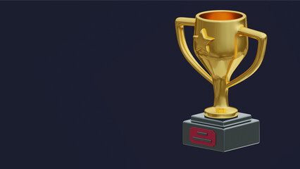 gold trophy cup 3d render