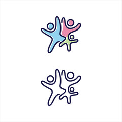 Vector abstract three people icon symbol