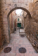Fototapeta premium Jerusalem Old City narrow streets with beautiful arches