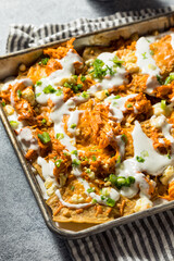 Homemade Buffalo Chicken Nachos with Ranch