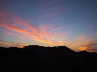 sunset over the mountains