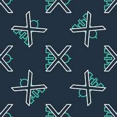 Line No war icon isolated seamless pattern on black background. The peace symbol. Vector