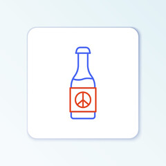 Line Beer bottle icon isolated on white background. Colorful outline concept. Vector
