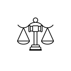 Justice scales line icon. linear style sign for mobile concept and web design. Balance Scales outline vector icon. Symbol, logo illustration. Vector graphics
