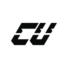 CU Logo Design Vector Template. CU  Letter Logo Design.