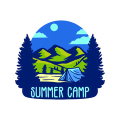Summer camp vector illustration