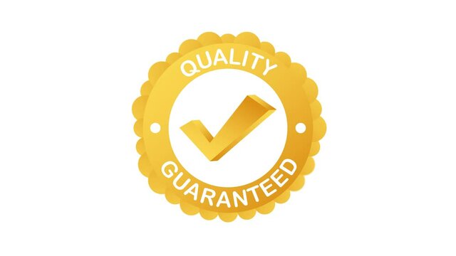 Quality guaranteed. Check mark. Premium quality symbol. Motion graphics.