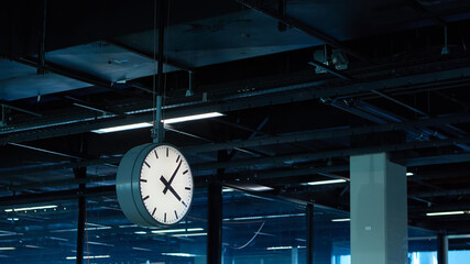 The clock at an airport, time concept