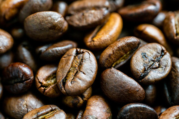 Coffee Beans. Toasted coffe beans texture