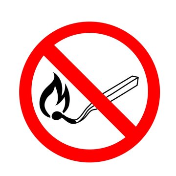 no fire sign vector. no open flame sign vector illustration