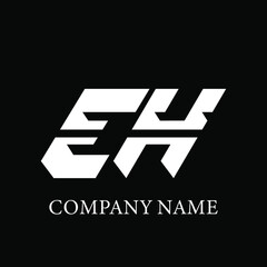 Fototapeta premium EH Logo Design Vector Template EH Letter Logo Design.