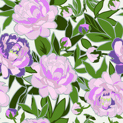 seamless pattern with peony