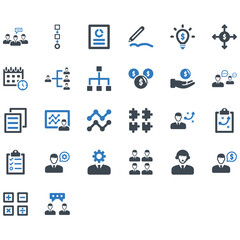 Business planing icons set