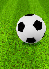 3D Soccer ball on grass