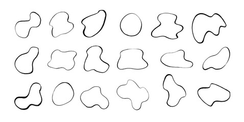 Vector set of hand drawn line art grunge shapes