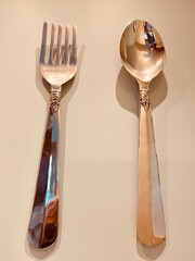 Beautiful shiny fork and spoon.