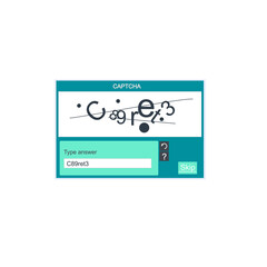 Enter the captcha. Website security form, vector illustration