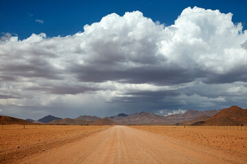 Fototapeta na wymiar Approaching storm on scenic 707 road Namib Desert Southern Namibia Africa
